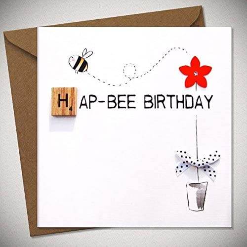 Neon Hap-Bee Birthday Card - House of Cards