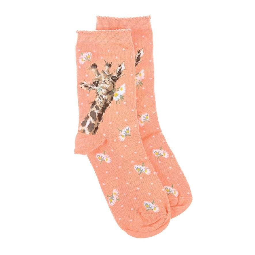 Flowers Giraffe Bamboo Socks - House of Cards