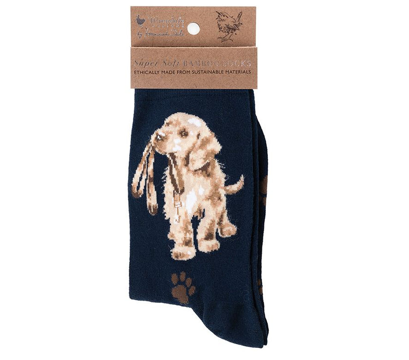 Hopeful Dog Navy Bamboo Socks