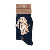 Hopeful Dog Navy Bamboo Socks