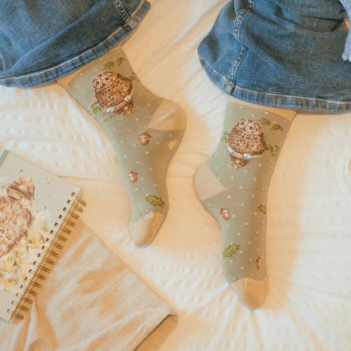 Treetops Owl Ladies Bamboo Socks