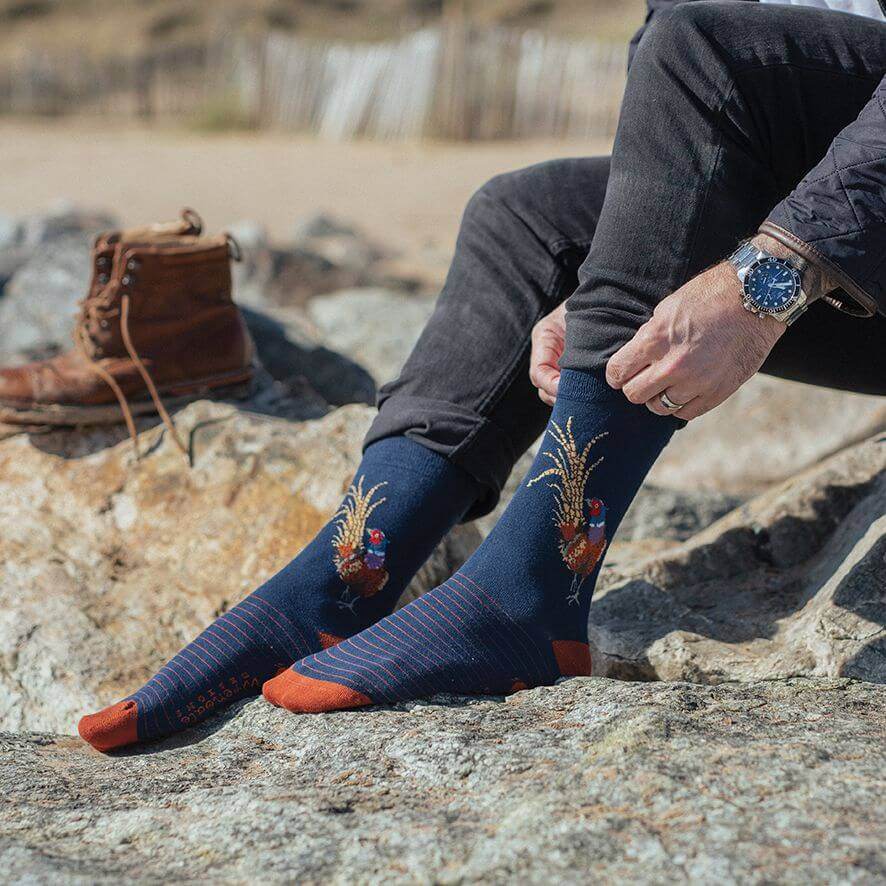 Pheasant Mens Bamboo Socks - House of Cards