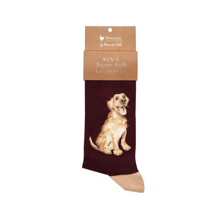 Labrador Burgundy Mens Bamboo Socks