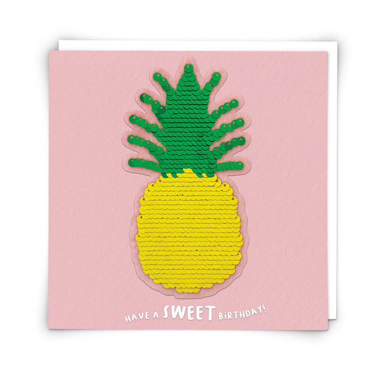Pineapple Sequin Birthday Card