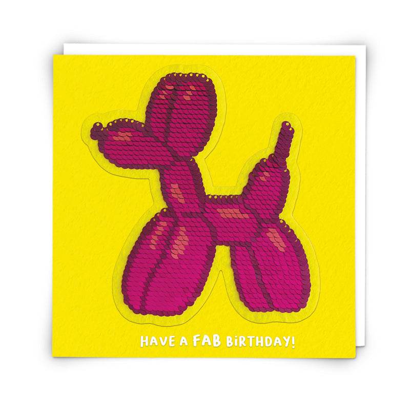 Balloon Dog Sequin Birthday Card - House of Cards