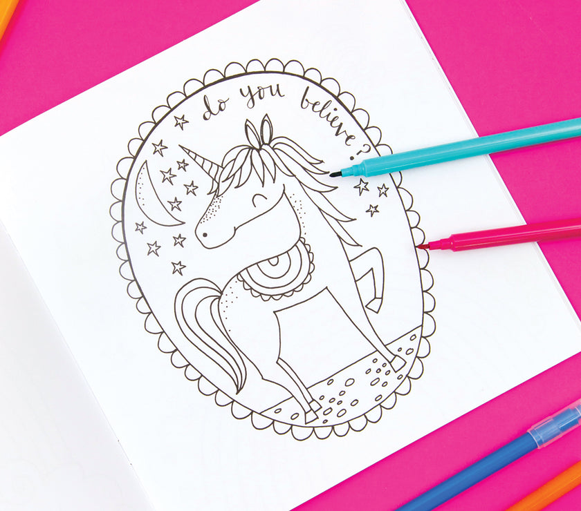 Unicorns and Rainbows Colouring Book