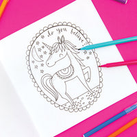 Unicorns and Rainbows Colouring Book