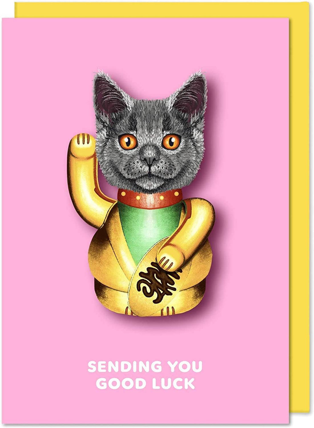 Lucky Cat Good Luck Card - House of Cards