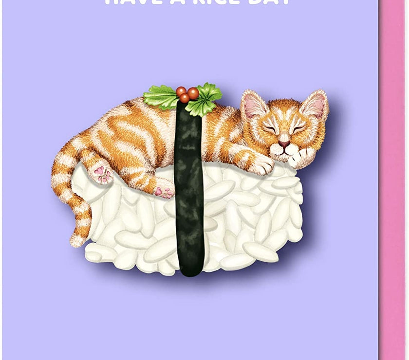 Cat Sushi Birthday Card