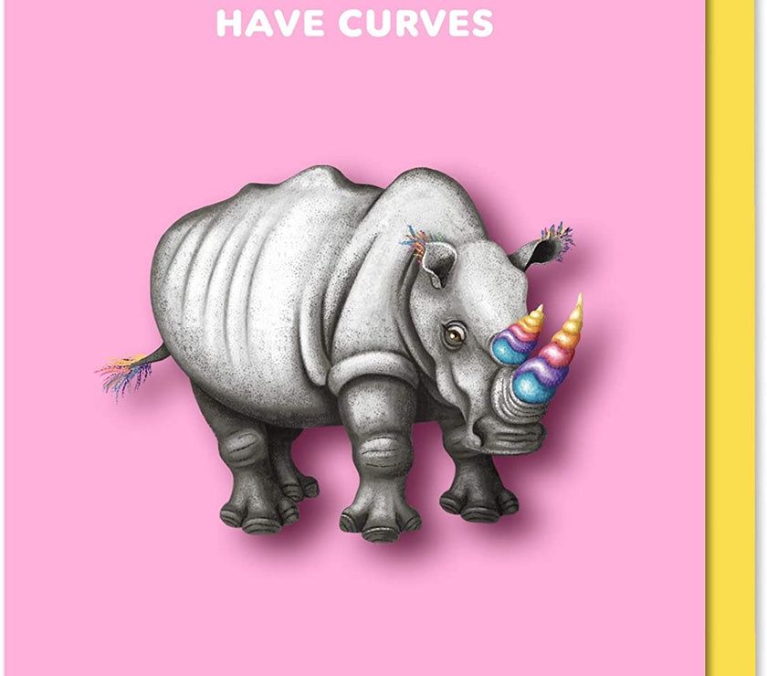 Real Unicorns Have Curves Birthday Card