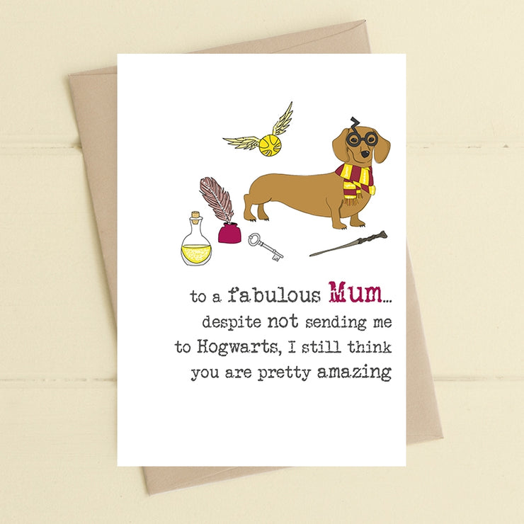 Hogwarts Dog Mothers Day Card