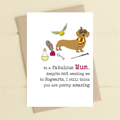 Hogwarts Dog Mothers Day Card