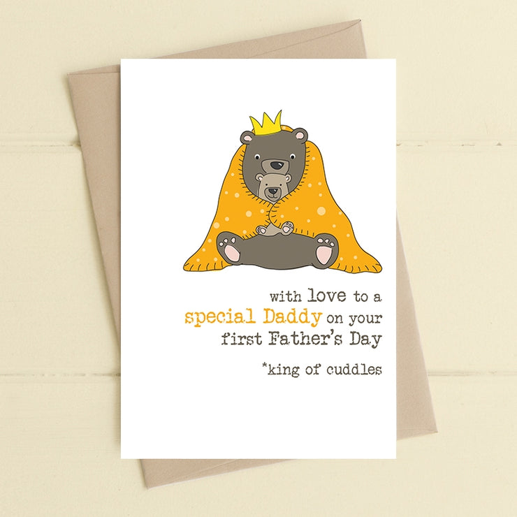 Bear Cuddle King 1st Fathers Day Card