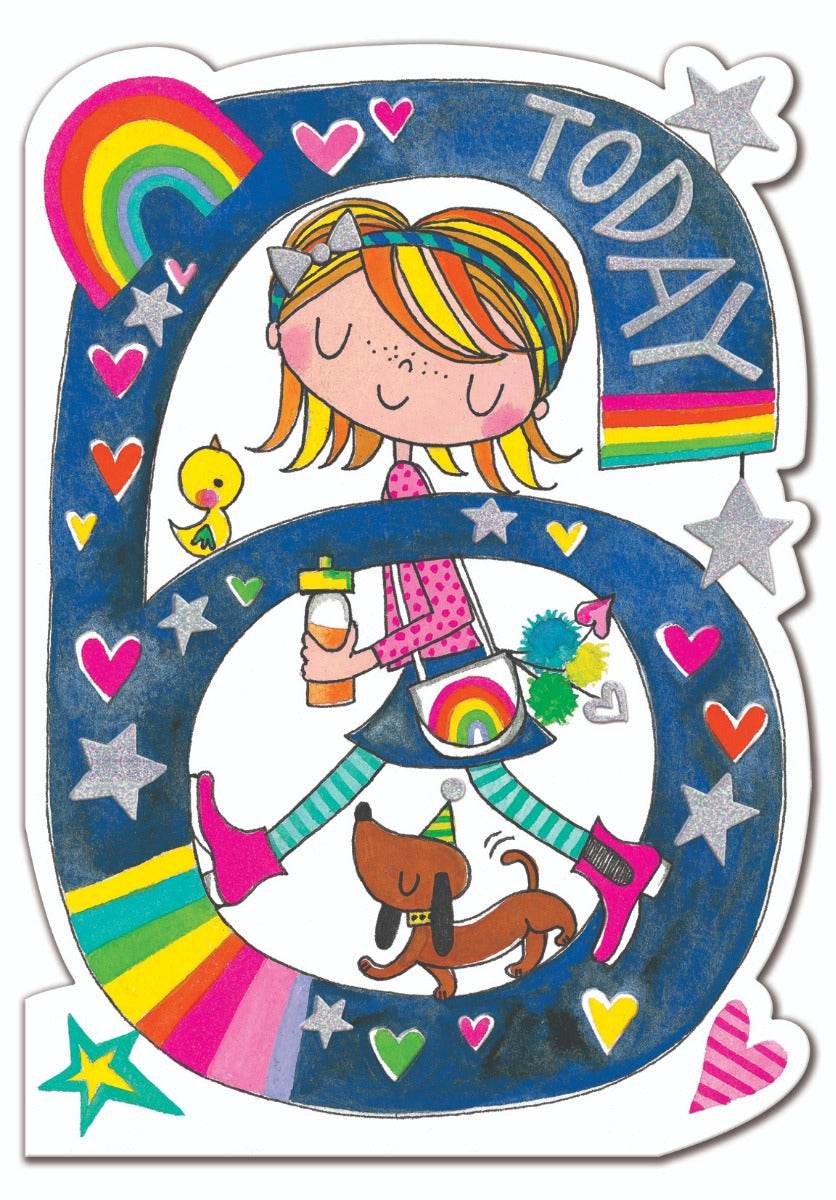Rainbow Age 6 Birthday Card - House of Cards