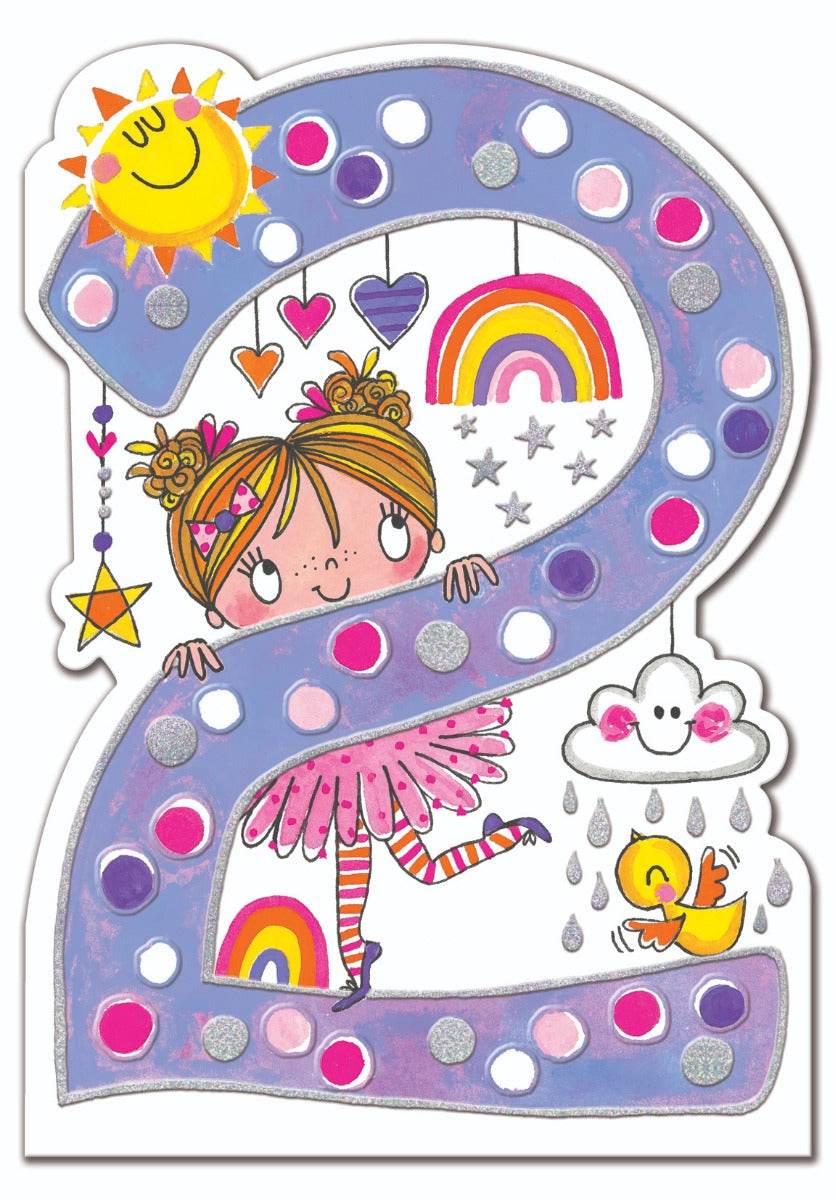 Rainbows Age 2 Birthday Card - House of Cards