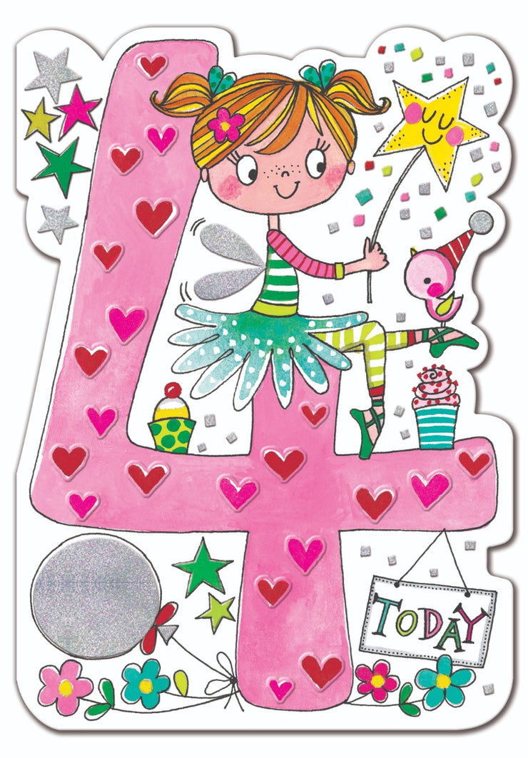 Fairy Age 4 Birthday Card