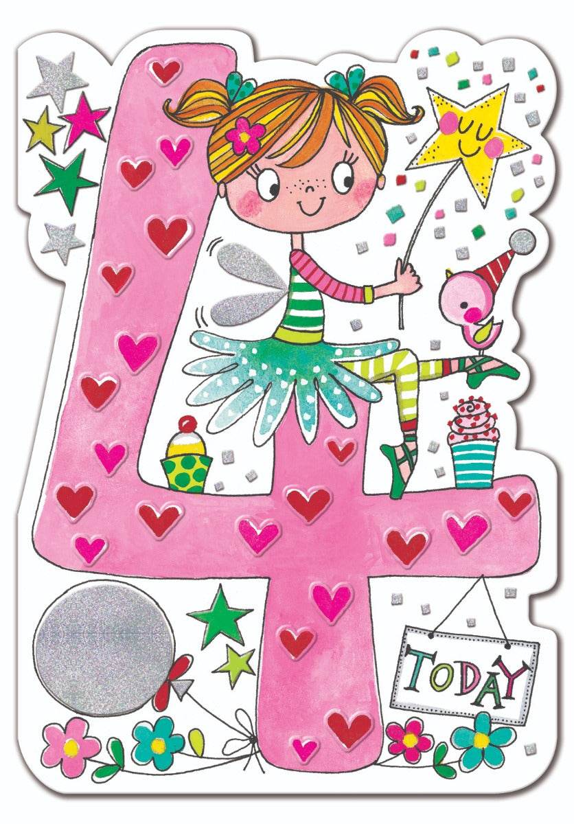 Fairy Age 4 Birthday Card - House of Cards