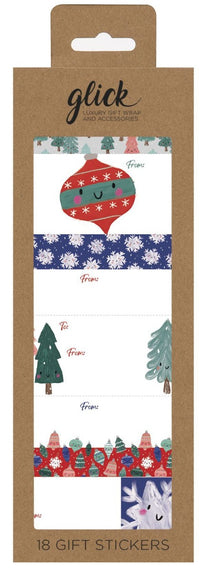 Happy Baubles Stickers Xmas Gift Tags