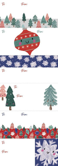 Happy Baubles Stickers Xmas Gift Tags