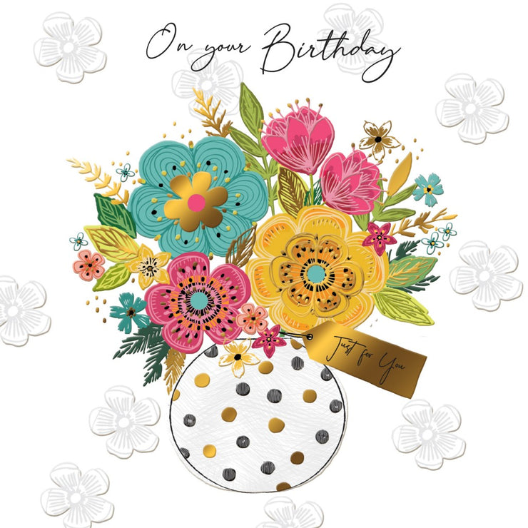 Sublime Flower Vase Birthday Card