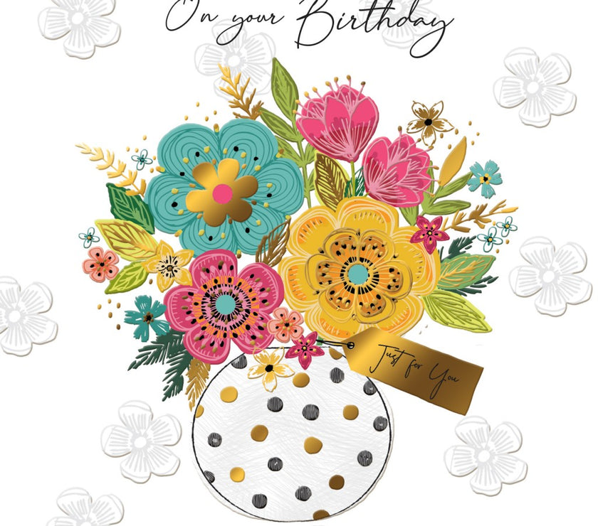 Sublime Flower Vase Birthday Card