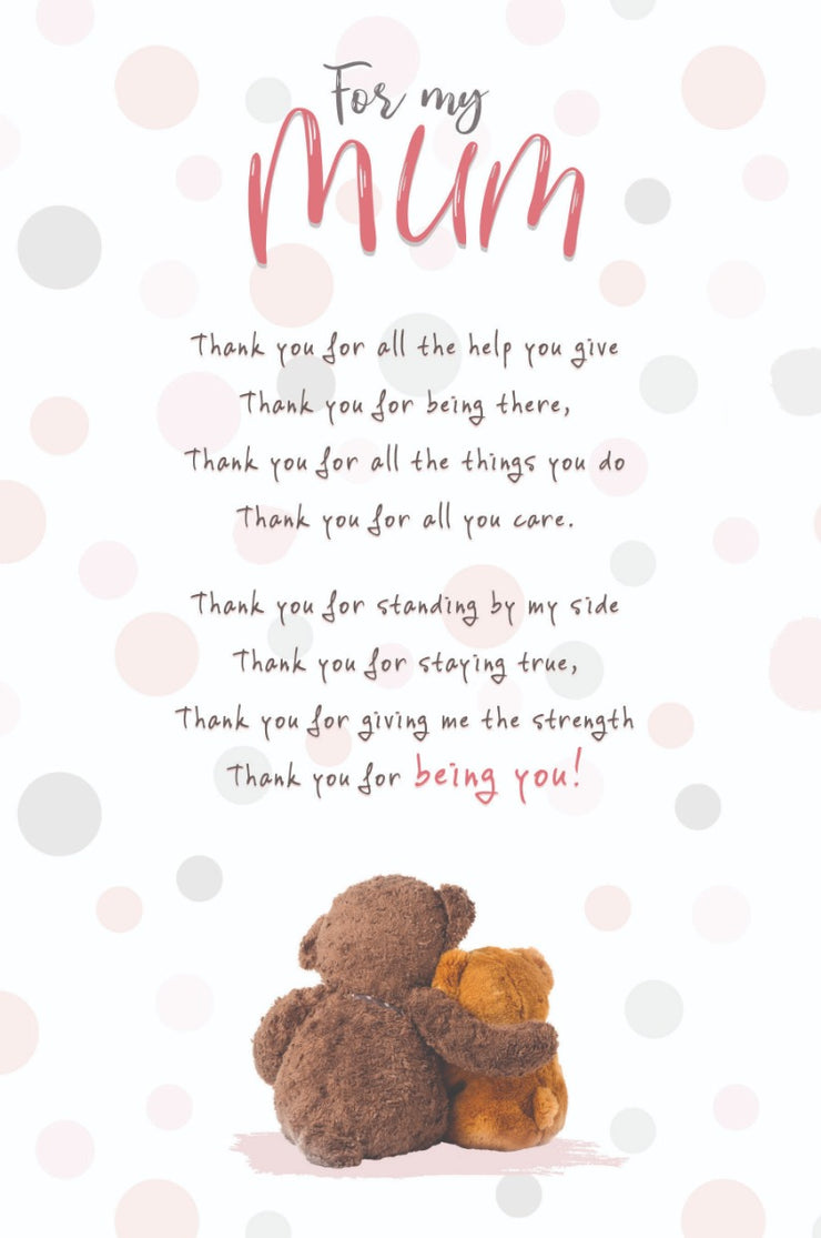 For My Mum Mothers Day Card