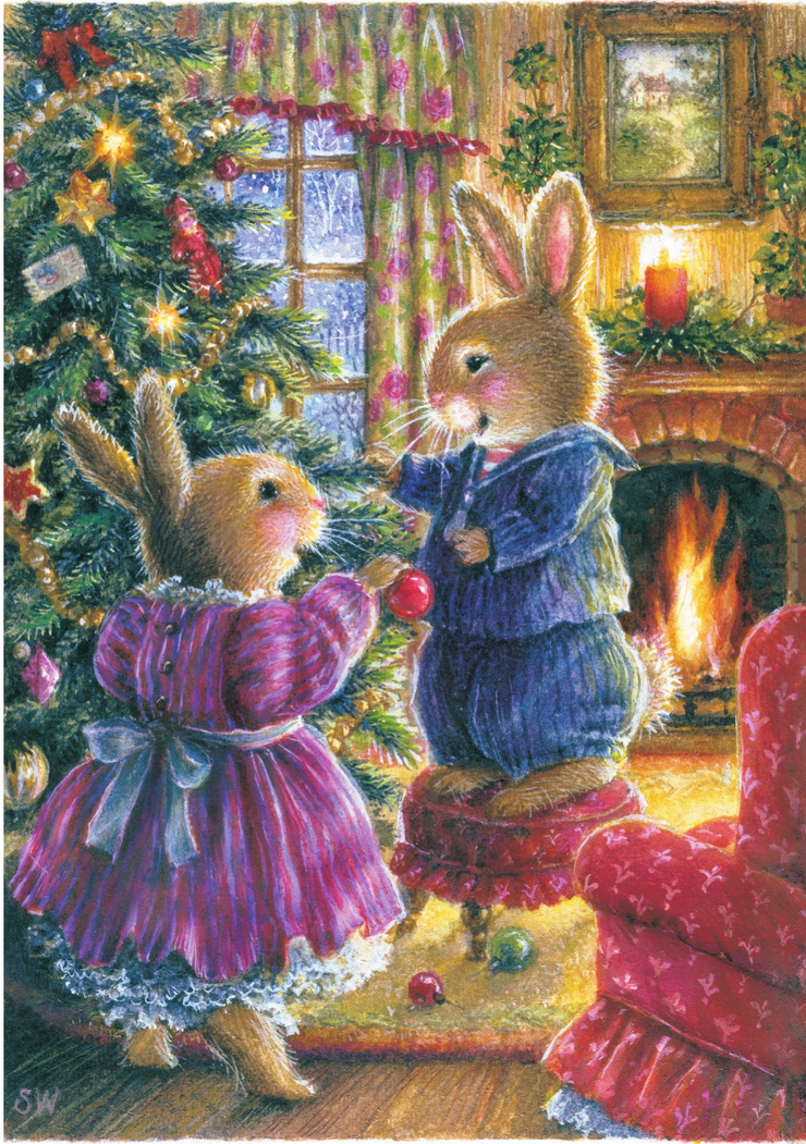 Decorating The Tree Christmas Card