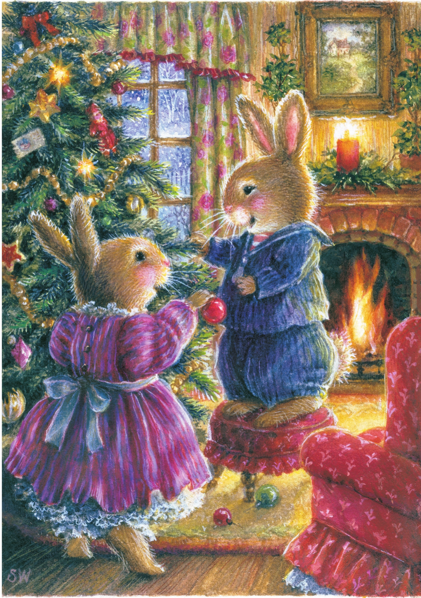 Decorating The Tree Christmas Card