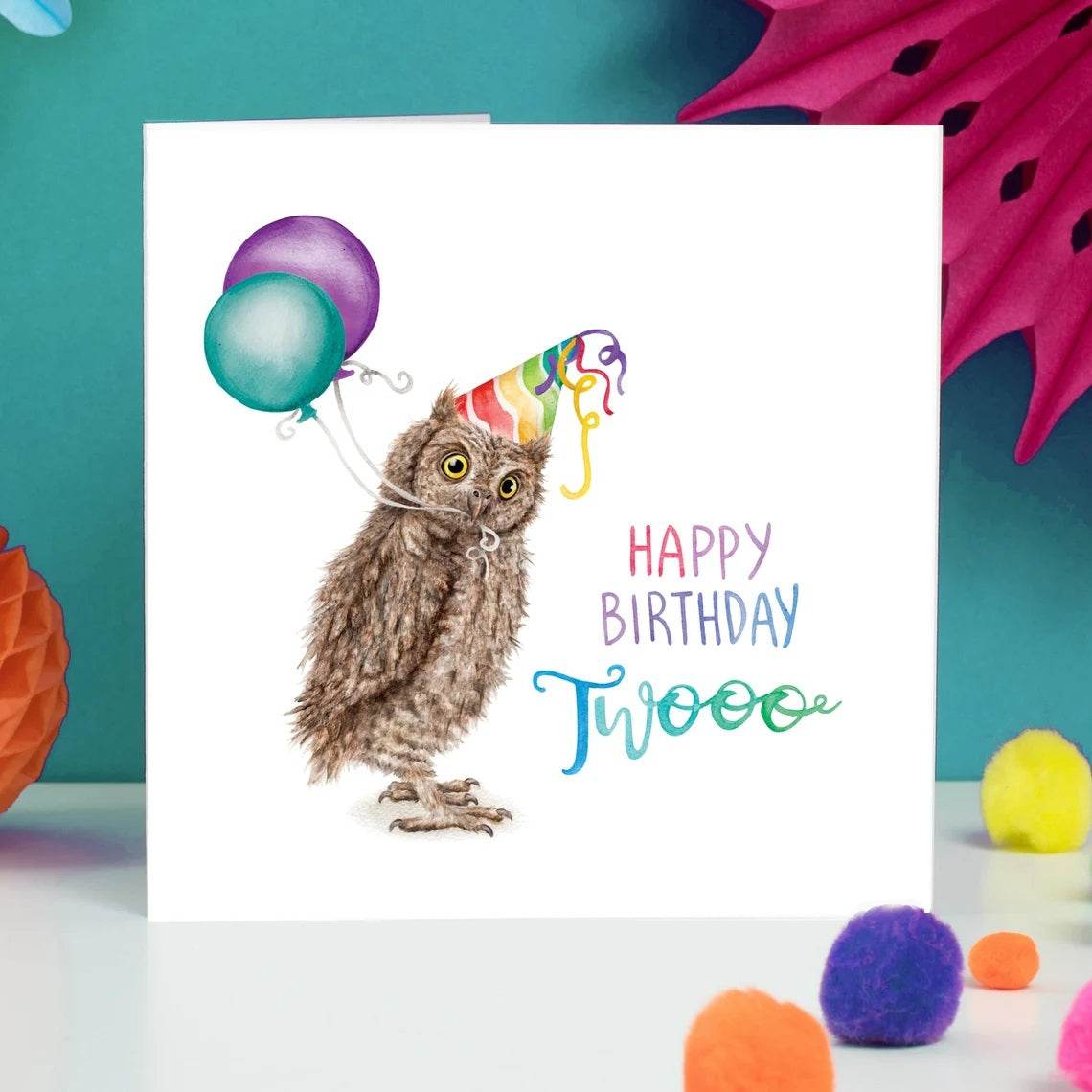 Owl Happy Birthday Card - House of Cards