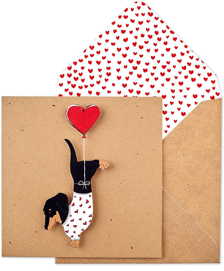 Dachshund with Balloon Greeting Card