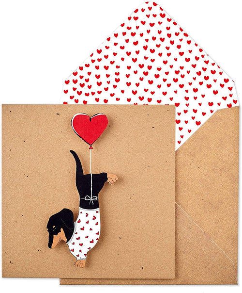 Dachshund with Balloon Greeting Card