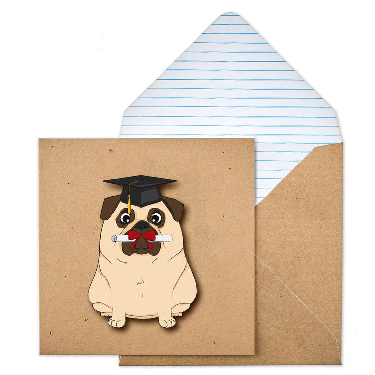 Pug Graduation Card