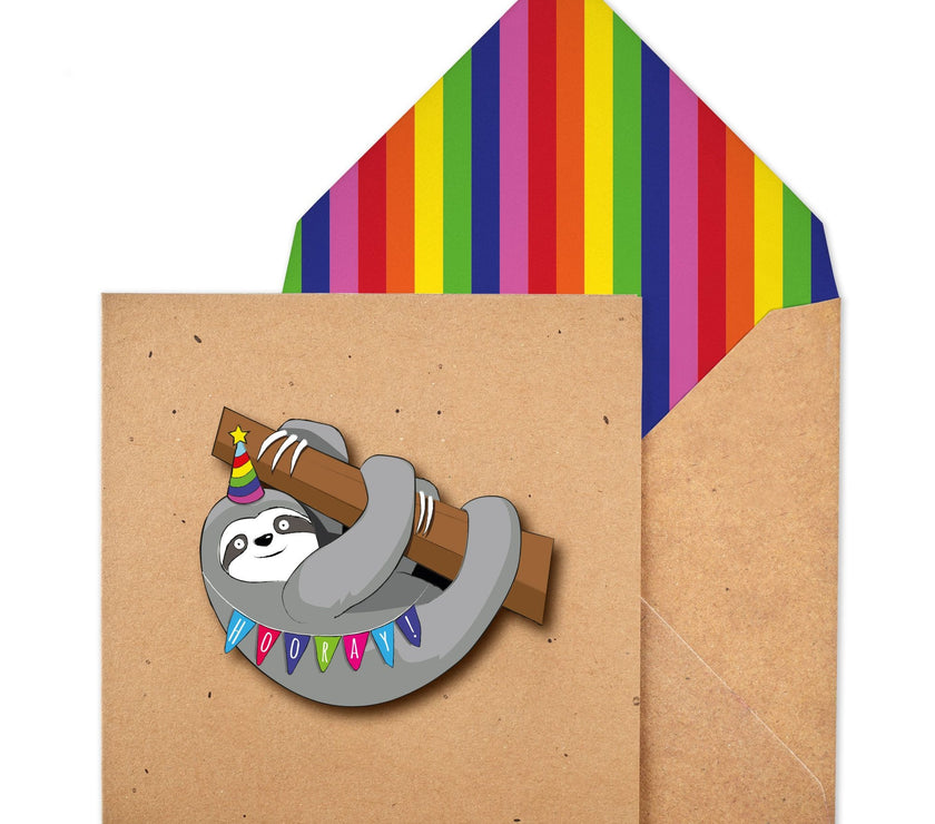 Sloth Birthday Card
