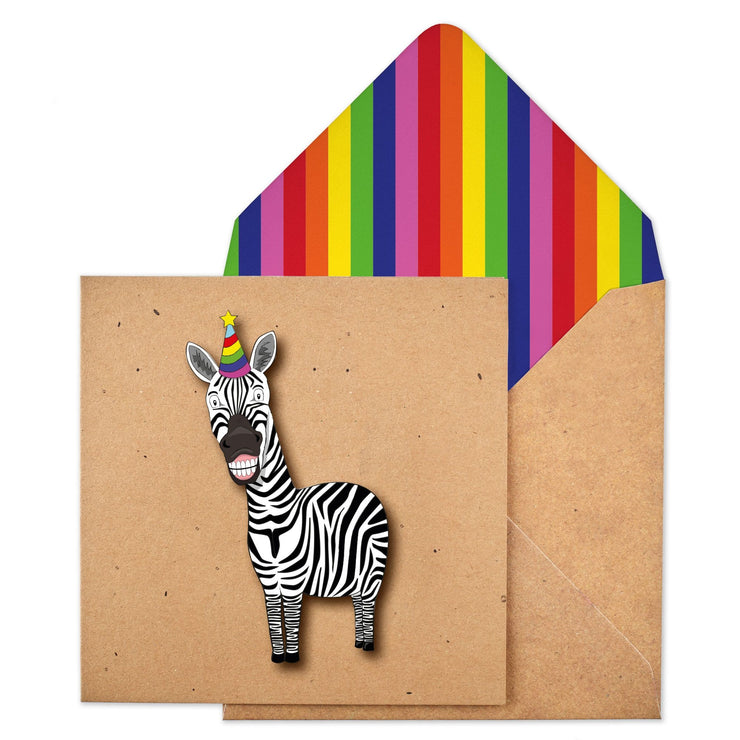 Zebra Birthday Card