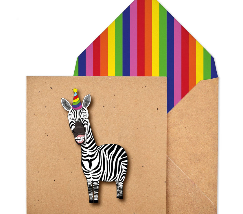 Zebra Birthday Card