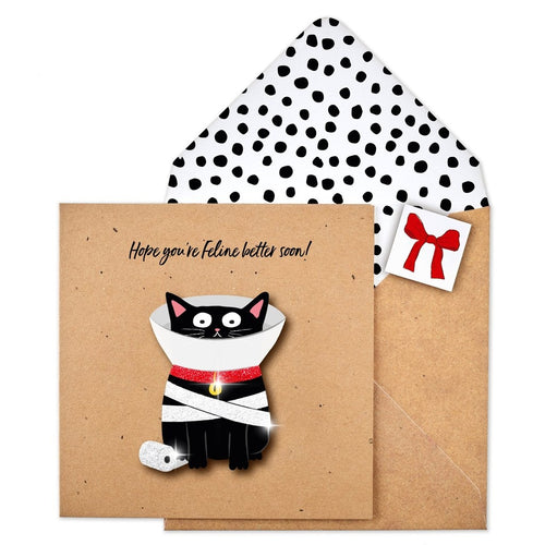 Black Cat Get Well Soon Card