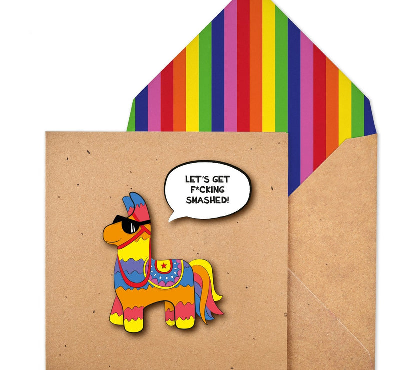Piñata Lets Get Smashed Birthday Card