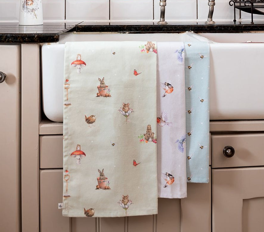 Birds Feathered Friends Tea Towel