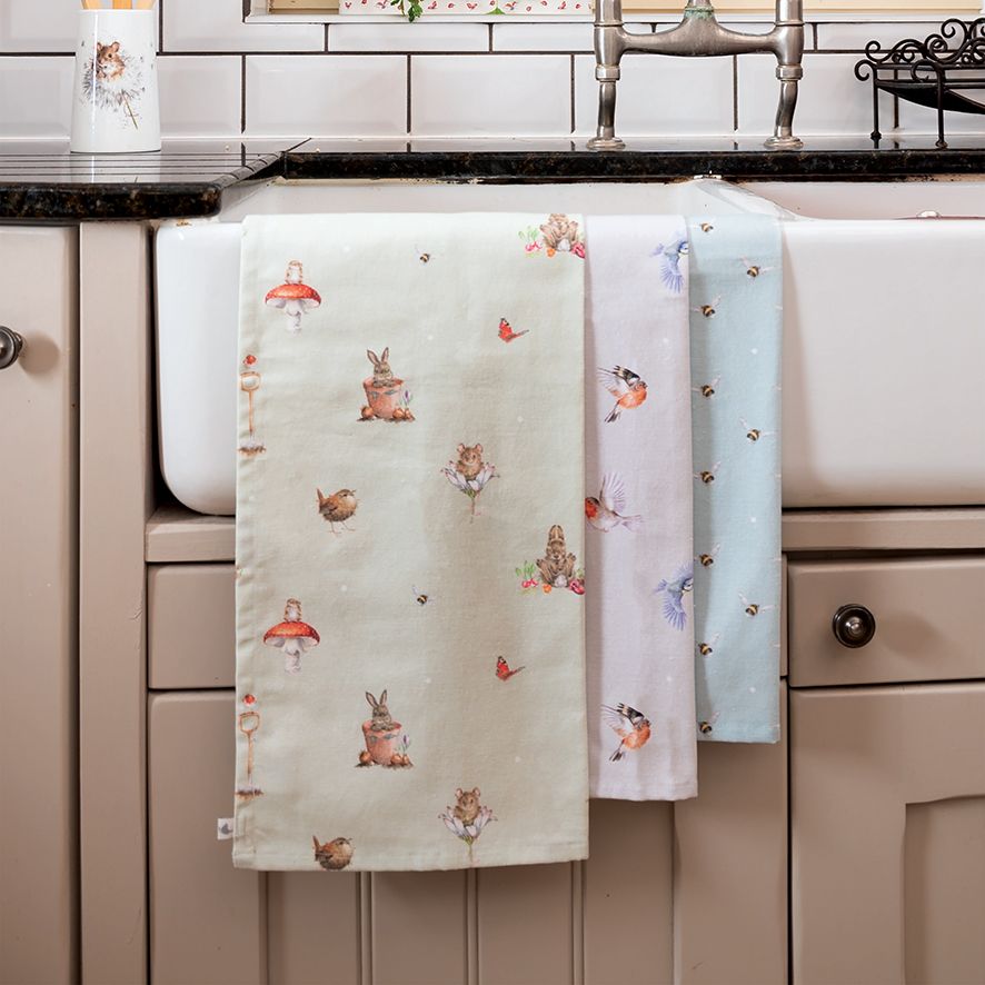 Birds Feathered Friends Tea Towel