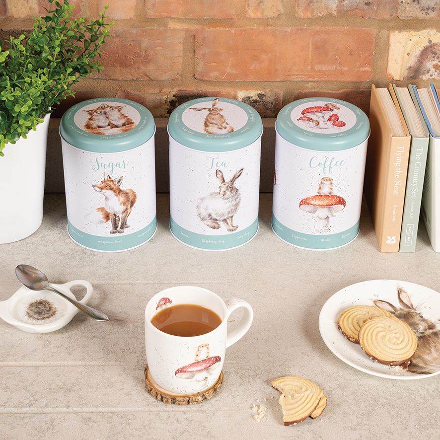 Country Set Tea Coffee and Sugar Canisters - House of Cards