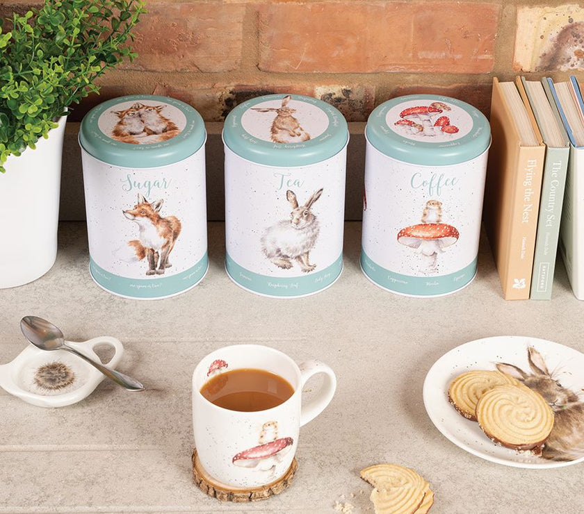 Country Set Tea Coffee and Sugar Canisters