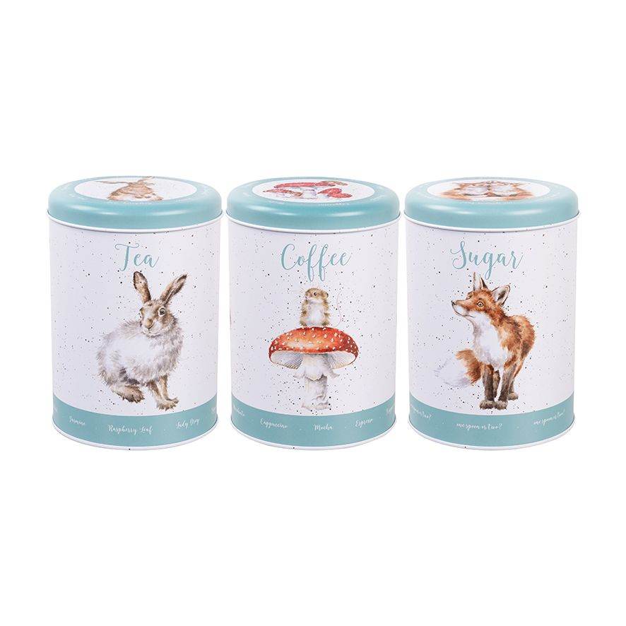 Country Set Tea Coffee and Sugar Canisters - House of Cards