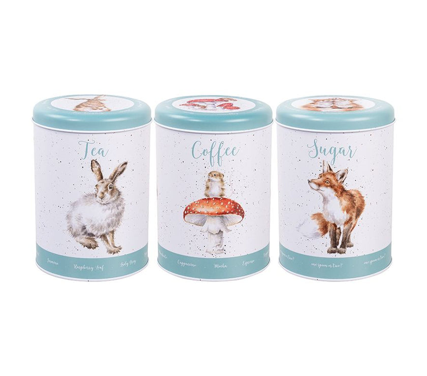 Country Set Tea Coffee and Sugar Canisters