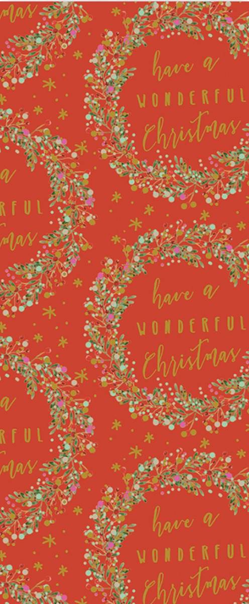 Luxury Red Wreath Christmas Tissue Paper - House of Cards