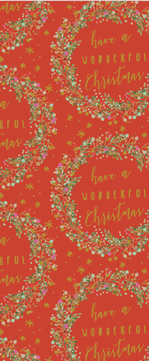 Luxury Red Wreath Christmas Tissue Paper