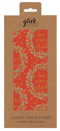 Luxury Red Wreath Christmas Tissue Paper