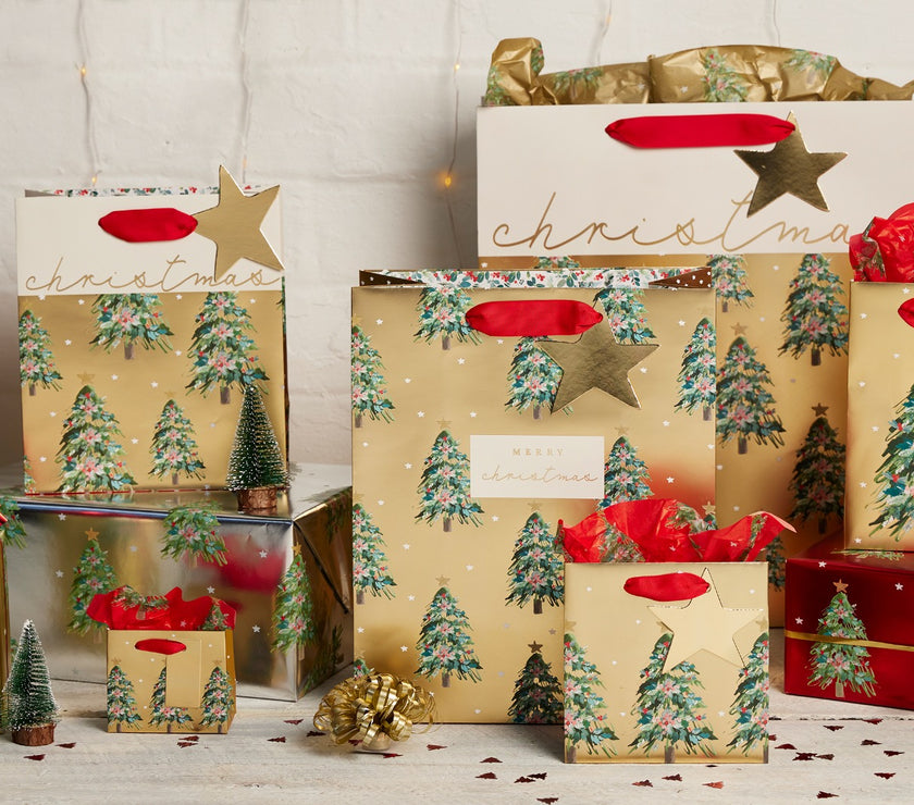 Luxury Festive Trees Red Christmas Tissue Paper