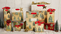 Luxury Festive Trees Red Christmas Tissue Paper