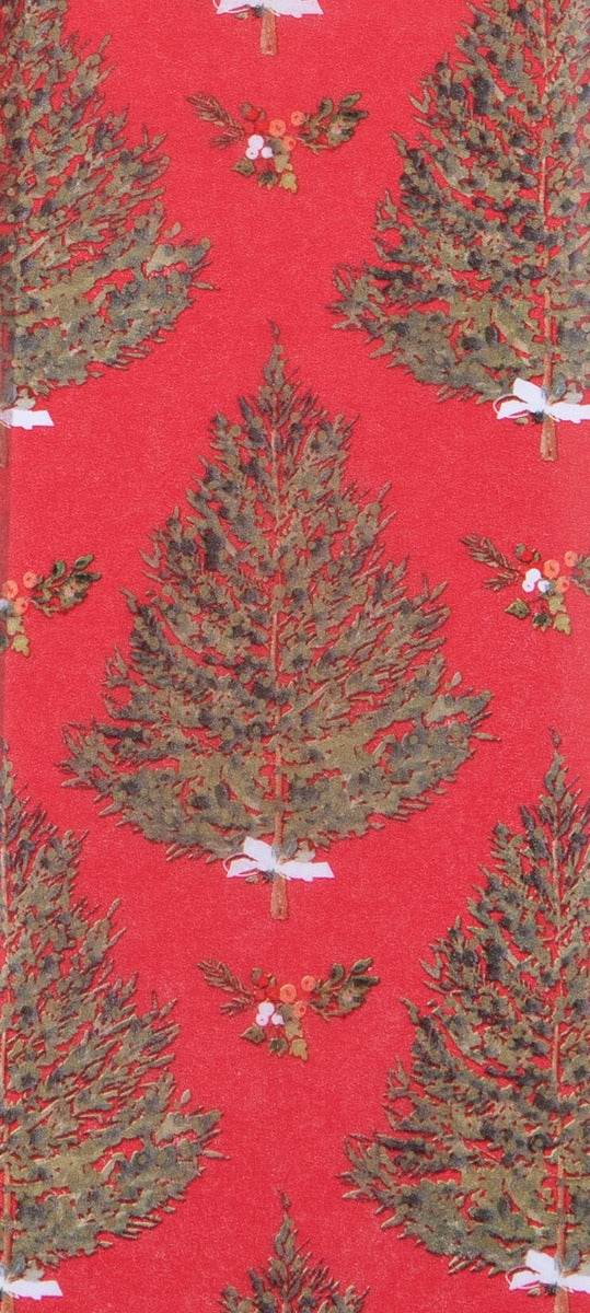 Luxury Red Fir Trees Xmas Tissue Paper - House of Cards