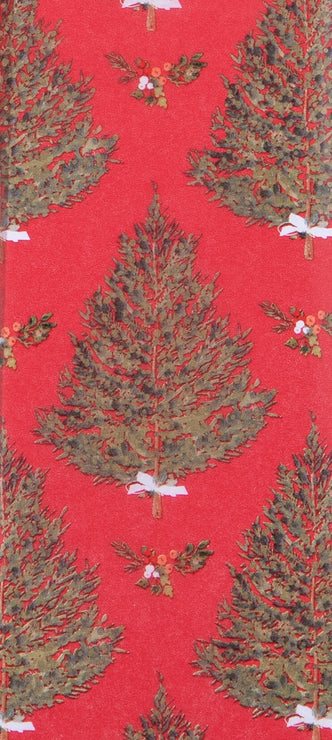 Luxury Red Fir Trees Xmas Tissue Paper